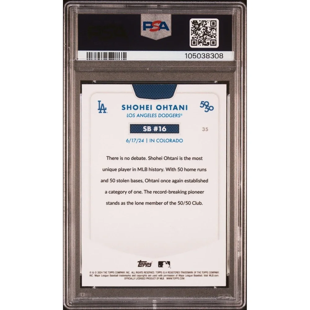 2024 Topps Chrome 50/50 Shohei Ohtani Aqua Refractor /75 PSA 9 MINT Dodgers MVP